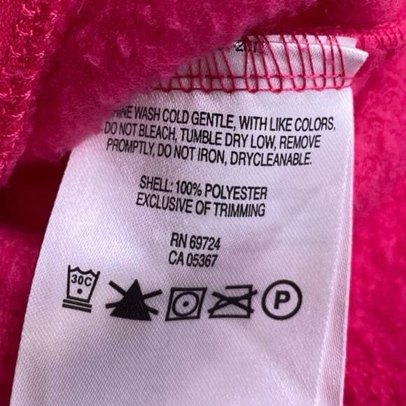 Columbia Kids Girls Pink Full Zip Long Sleeve Fleece Bomber Coat Jacket Size M - Picture 5 of 5